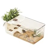 Schildkröten Terrarium - Großes Terrarium Mit Sonnenplatz - Multifunktionsbereich Landschildkröten Gehege,Für Baumfrosch Salamander FlussInnenbereich Wohnzimmer Zuhause Landschaft