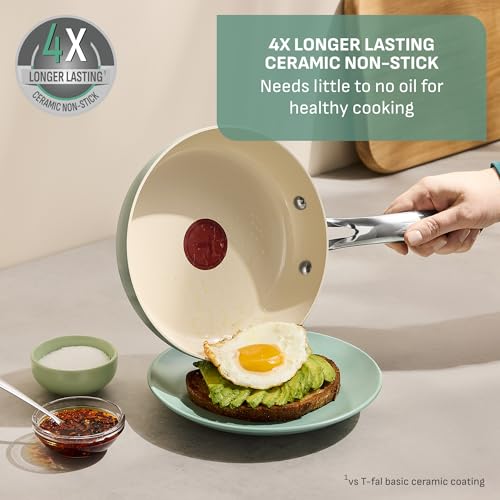 image for T-Fal Inspire Nonstick Ceramic Cookware Set, 10-Piece, Oven Safe to 50