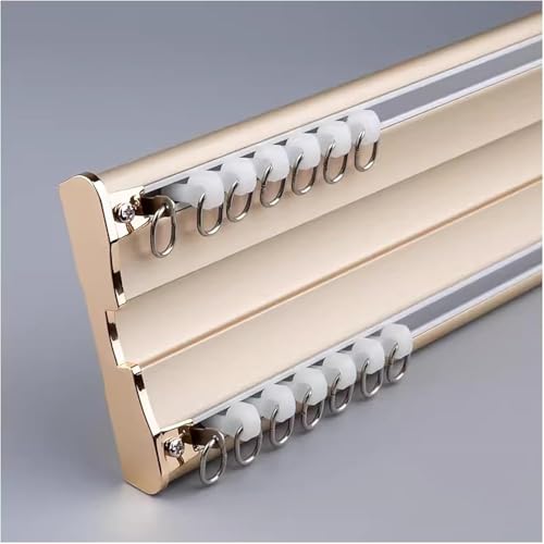 Tringle à rideaux double en métal robuste pour plafond de salon et chambre