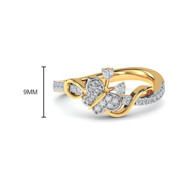 Image of KISNA 14k / 18k Real Gold & Diamond Ring | Diwali, Rakhi Rakshabandhan Gift for Sister /Bhabhi /Women | With Certificate of Authenticity & BIS-Hallmarked Gold Jewellery | Swian Ring