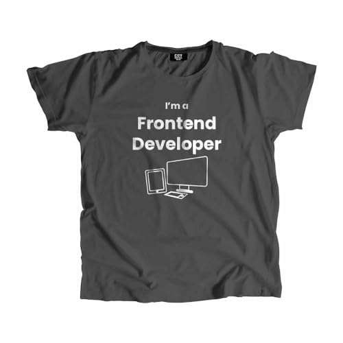 T-shirt Frontend Developer gris anthracite pour homme et femme en coton