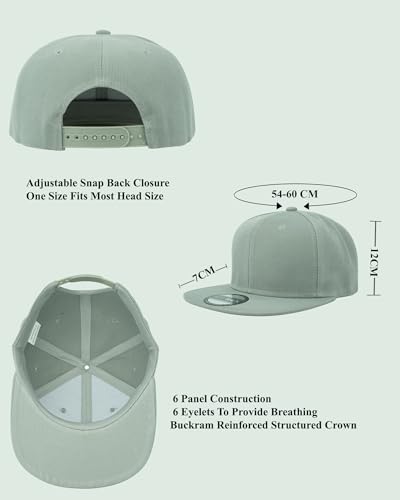 Image of Gelante Snapback Hats for Men - Flat Bill Brim Baseball Cap Hat - Plain Blank Adjustable