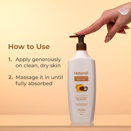 Image of Naturali Intense Moisturisation Body Lotion With Murumuru Butter & Manuka Honey | 48 Hours Deep Moisturisation | Repairs Skin | Paraben & Mineral Oil Free | 400ml