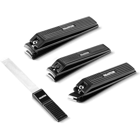 HAWATOUR Manicure Set Pedicure Kit, Heavy Duty Zinc Alloy Stainless Steel Fingernail Clippers Toenail Clippers Nail File with Tin Case, Premium Manicure Tools for Nail Care, Black Cover