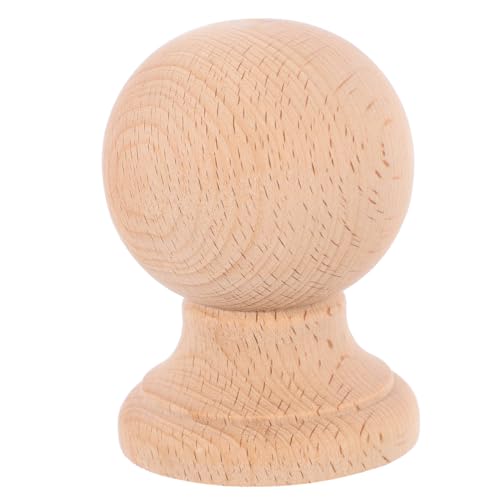 BESPORTBLE Embouts Décoratifs en Bois Massif pour Meubles Fleuron d'Escalier Rond Sculpté 7X5 CM Pied de Meuble en Bois Brut pour Décoration Intérieure...