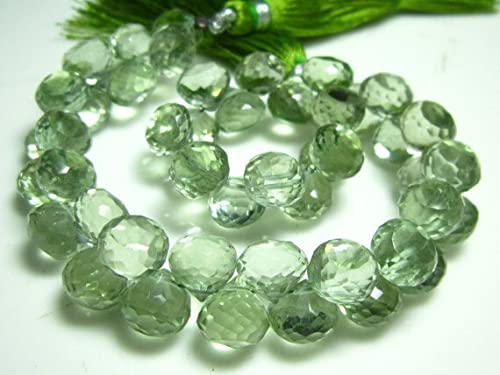 Améthyste verte AA perles oignons facettées 8mm pour création de bijoux d'exception