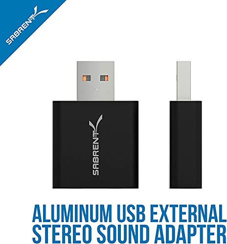 Sabrent aluminum USB external stereo sound adapter for Windows and Mac users [Black] for home audio setup
| Sabrent alu