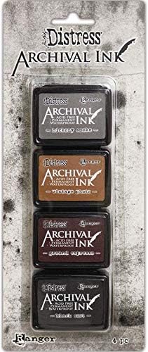 Tim Holtz Distress Archival Mini Ink Kits - Kit #1, Kit #2 and Kit #3 - 12 Mini Ink Pads - 3 Item Bundle