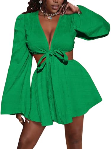 Image of BEAUDRM Women's Summer Tropical Dress Sexy Vacation Outfits Beach Sundress | Tropical Dresses for Women, Summer Dress, Two Piece Sets, Summer Outfits