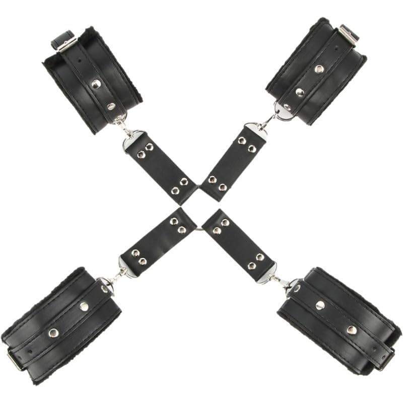 Black Cross Poignets RéGlables Et Pieds Bracelet Gants Confortable Et Amusant pour Les Couples...