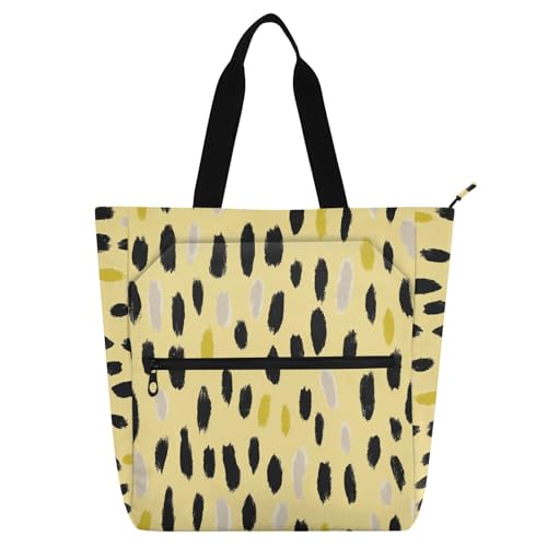 Sac fourre-tout léopard fantôme réutilisable jaune pastel pour livre
