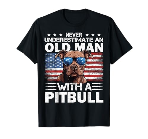 Pitbull Pittie Dog Breed nunca subestima a un anciano Camiseta