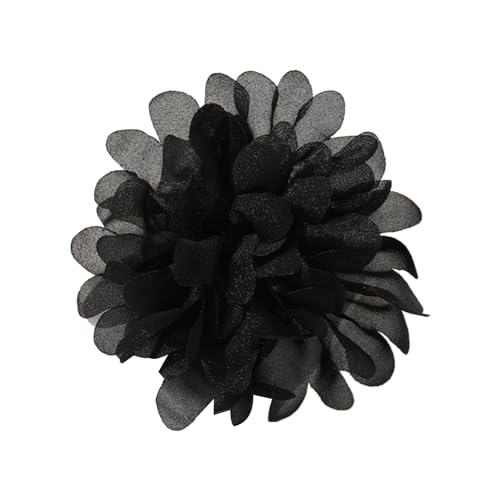 FEYLIE Spilla elegante a forma di camelia, spilla elegante a forma di fiore in chiffon, spilla da bavero per lei