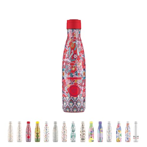 Cool Bottles Borraccia Termica - 500 Ml - Dragonfly Paradise X Catalina Estrada - Bottiglia D'Acqua In Acciaio Inox - Bevande Fredde Per 36 Ore E Cald