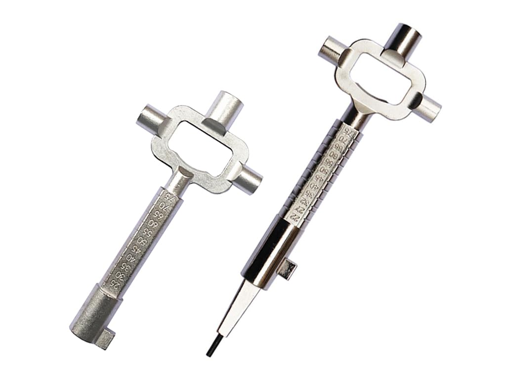 Anlising Silver 2Pcs Universal Construction Key, Building Universal Key, 6 In 1 Construction Master Key, Architect Key, Multifunctional Construction Key, Construction Site Key, For Angle Measurement