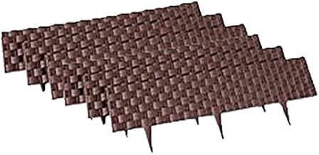 Easylife Lawn Edging Border with Rattan Effect, Pack of 6 Lawn Edging for Garden, Border Edging for Flower Beds and Pathways L60cm x H22cm - Fully Guaranteed | L60xH22xW0.7cm. | Pack of 6