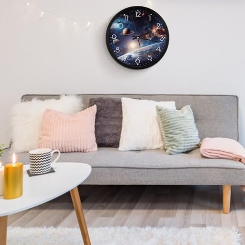 Horloge murale numérique moderne blanche à piles de 25cm