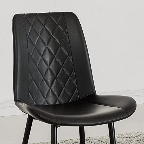 Sunsgrove Dining Chairs In Faux Leather With Soft Cushion, Metal Legs Loading Up To 350Lbs Modern Kitchen Chairs For Dining, Living Room, Bedroom Side Chairs, Set Of 2 (Black) #TOP3