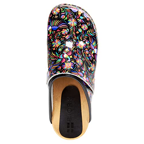 Image of Bjork Maja Wood Open Back Leather Clogs