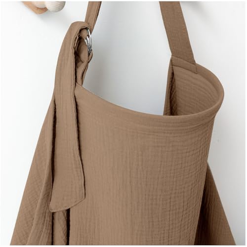 Image of MairMore Muslin Nursing Covers for Breastfeeding, Privacy Breast Feeding Cover with Arch Neckline for Mom and Baby, Breathable 100% Cotton Nursing Apron Multi-use Stroller Cover
