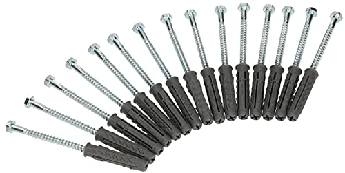 KOTARBAU® 15 x Tacos universales con tornillos de cabeza hexagonal 10x80 mm, Tacos y tornillos, Tacos para fijación en hormigón, ladrillo, yeso y más, Tacos multiusos, Conectores, 15 unidades
