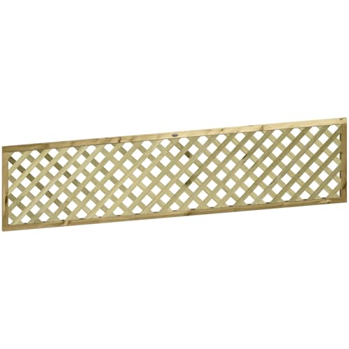 Chunky Urban Diamond Heavy Duty Framed Wooden Trellis (45mm Thick) Width: 6ft (183cm) x Height: 1.5ft (45cm) Decorative Fence Panel Topper/Garden Divider/Wall Art/Plant Vine Clingin Grower