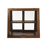 パイン材(ラッカー塗装) カウンタートップガラスケース ブラウン 幅40×奥行25高さ35cm