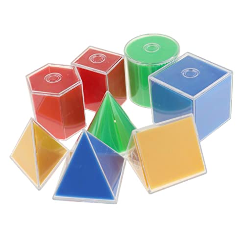 Predolo 8Pcs Colorful Geometric Solids Math Learning Supplies #TOP2