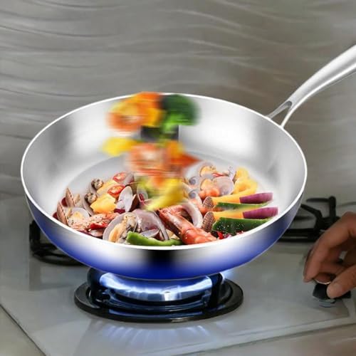 Poêle plate en acier inoxydable moderne durable avec un manche ergonomique - 7