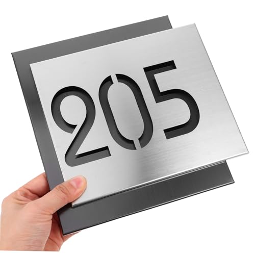 Plaque de numéro de maison moderne en acier inoxydable épuré - 3