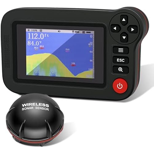 Portable Castable Fish Finder for Kayak with Wireless Sonar Sensor