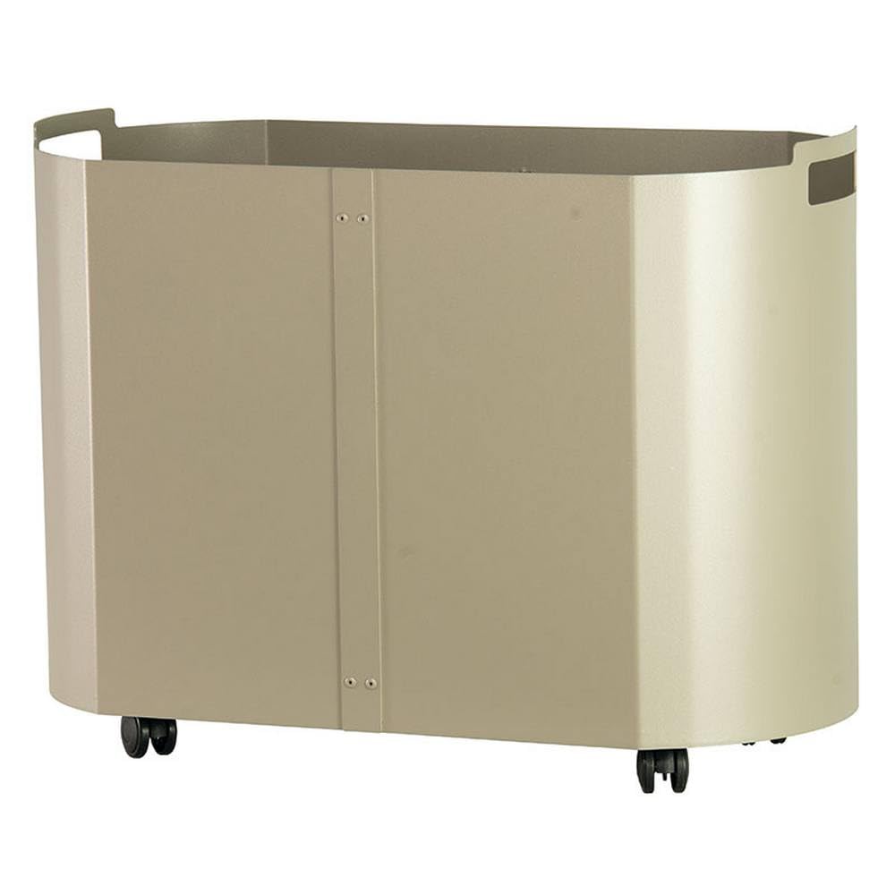 Portalegna ovale acciaio tortora sabbia h.43 l.59x35 cm. Made in Italy da Comex Production