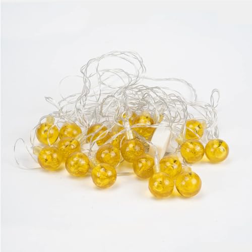 Image of Lexton Ball Shaped 20 Led Crystal String Light |Plug Sourced| Yellow|for Indoor & Outdoor Decorations