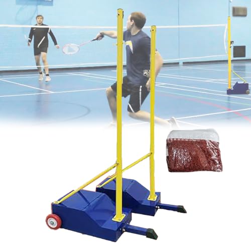 Soporte Móvil para Red De Bádminton (1,55 M/5 Pies), Red Deportiva Portátil para Exteriores E Interiores, con Red para Pelotas De 6,1 M, Transportable, para Patio Trasero, Escuela.,Blue