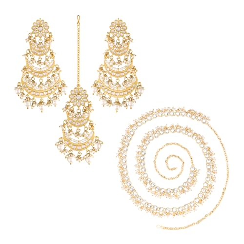Image of Peora Kundan Faux Pearl Traditional Jewellery Set Gift for Women