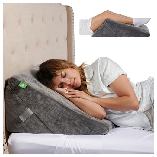 Memory Foam Bed Wedge Pillow - 9&12 Inch Adjustable Sleeping Pillow with Removable Cover - Folding Breathable Incline Cushion for Sleeping, Reading, Post Surgery, Lower and Upper Back Pain - Washable