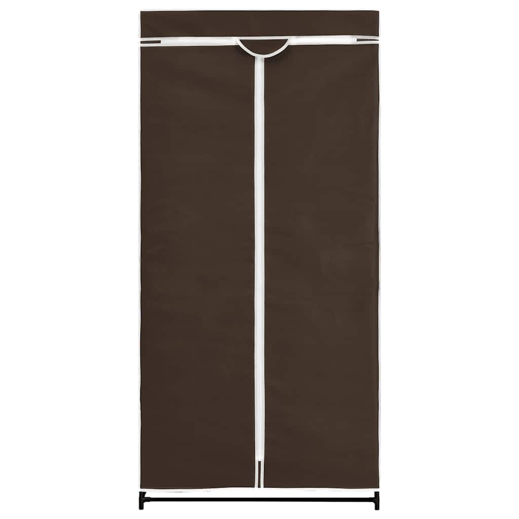 Garde-Robe Marron 75x50x160 cm Meuble de Rangement, Armoire Penderie pour Salon, Chambre, Dressing, Bureau