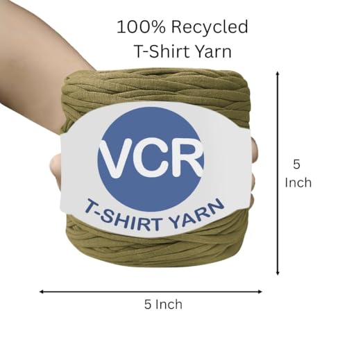 Image of VCR Coffee Brown Big T-Shirt Yarn, 100 Meters Length, Recycled & Fashionable Craft Yarn, Pack of 1, Suitable for Crochet, Knitting & DIY Bags, Baskets, Cushions & Home Decor Projects