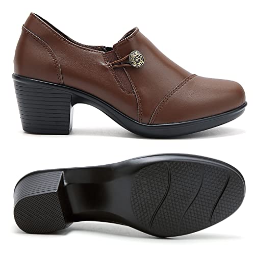 Image of UZB Women's Dress Shoes Block Heel Loafers Pumps