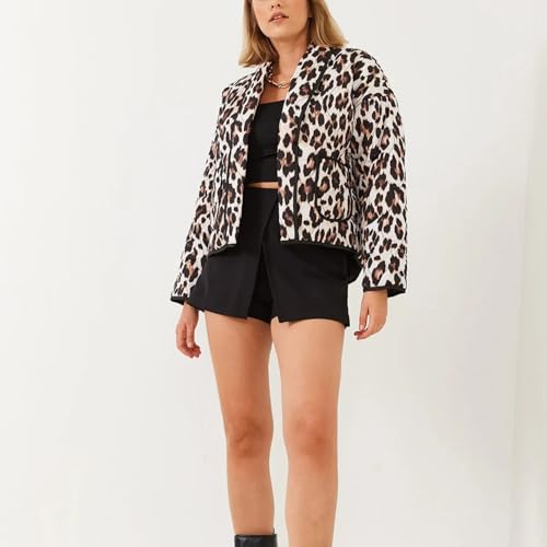 Leopard Print Jacket Quilted Jackets Baggy Jacket Puffer Coat Casual Jackets Y2k Jackets Streetwear Clothes2
