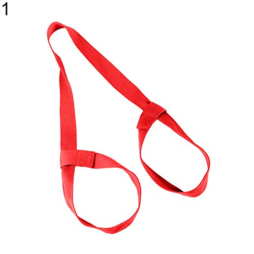 jiyoujianzhuzhuangshigongchengyouxiangongsi Portable Fitness Yoga Mat Belt Rope Elastic Shoulder Carrier Strap Two-way Sling - Red