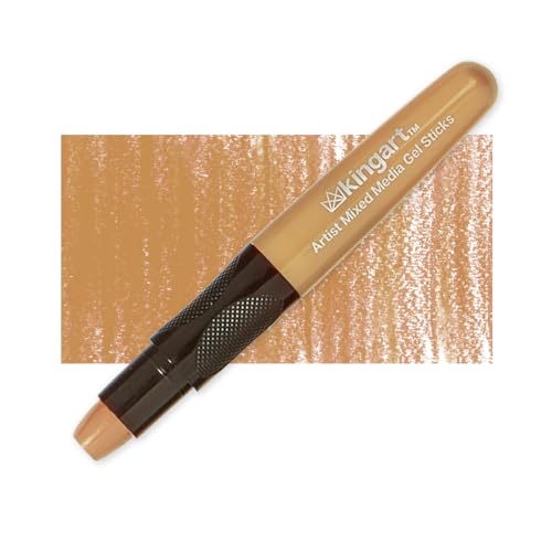 KINGART GS039-1 Gel Stick Single, LIGHT BROWN Color, Artist Mixed Media Crayons - Non-Toxic, Light Brown