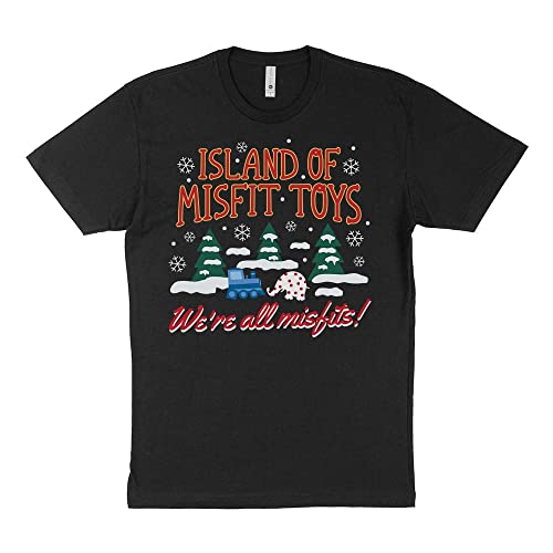 TeesAndTankYou Island of Misfit Reindeer Movie (Christmas) Shirt Unisex Medium Black