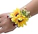Mariée Corsage Jaune Tournesols Boutonnière Boutonnière Épingle De Mariée Poignet Corsage Demoiselle D'honneur Bracelet pour Mariée et Demoiselle D'honneur FFVWVGGPAA F001030(Color:Wrist Flower
