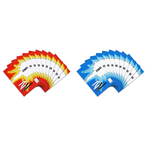 Limit Schulheft 10er Pack A4 Lineatur 22 - kariert 16 Blatt ohne Rand rot & Schulheft 10er Pack A4 Lineatur 21 - liniert ohne Rand 16 Blatt blau