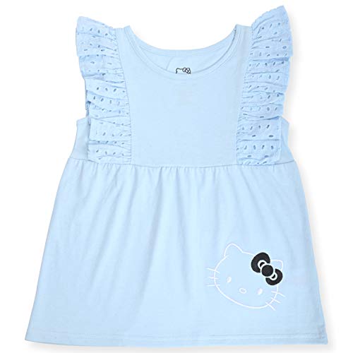 Hello Kitty Girls 2-Piece Fashion Tee Shirt and Active Capri Legging Set Ruffle Top and Stretch Pants for Little Girls2