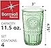 Bormioli Rocco Romantic Set Of 4 Tumbler Glasses, 11.5 Oz. Colored Crystal Glass, Pastel Green, Made In Italy.
