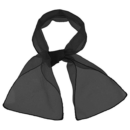 Allegra K Women Transparent Skinny Organza Scarf Solid Color Lightweight Neckerchief