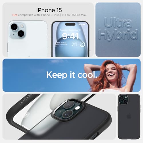Image of Spigen for iPhone 15 Case, Ultra Hybrid [No Magnet Ring][Anti-Yellowing] - Frost Black