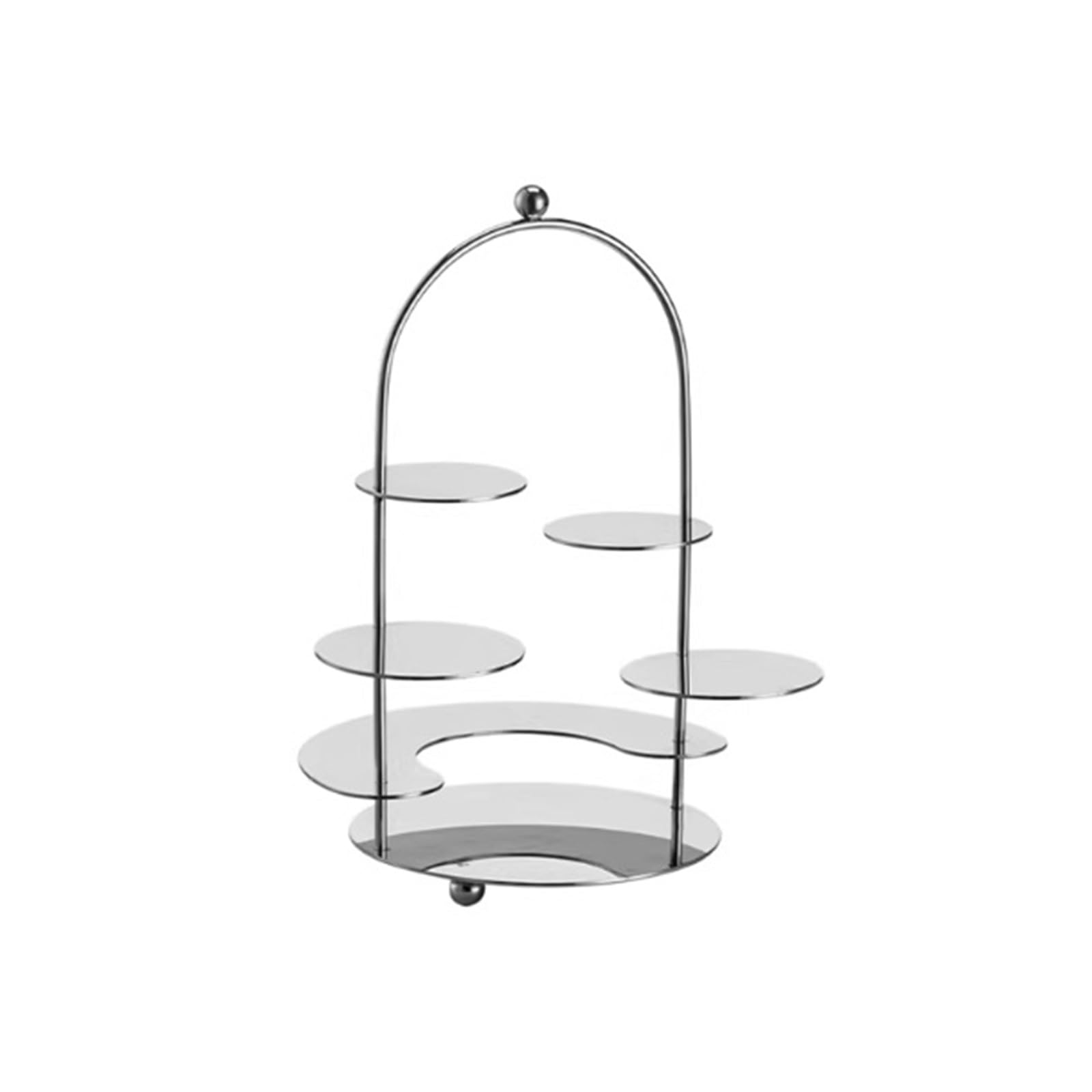 GEK208130 Dessert Table Arched Multi-tier Cake Stands, Buffet Display, And Creative Dessert Cupcake Stand(Silver,Small)